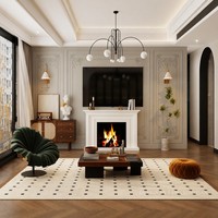Meuble de cuisine néoclassique français sur mesure OEM ODM, blanc crème, porte vitrée cintrée, quincaillerie dorée, conception pour toute la maison