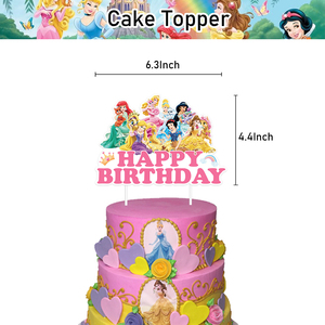 Conjuntos de Decoración para Fiesta de Cumpleaños con Temática de las Princesas <span class=keywords><strong>Aurora</strong></span>, Ariel y Bella, Adorno para Pastel, Pancarta, Globos de Látex para Suministros de Fiesta - Product Image 3