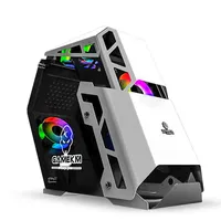 Café Internet haut de gamme en alliage d'aluminium tour moyenne boîtier d'ordinateur de bureau de jeu panneau latéral de conception tridimensionnelle personnalisée