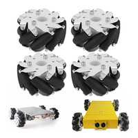 Ensemble de 4 roues Mecanum en acier inoxydable de 100 mm pour voiture robot, accessoire RC avec capacité de charge de 45 kg