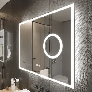 Lampu mandi kaca Led dinding, cermin ajaib Sensor sentuh peredup, lampu mandi Led pintar cermin kamar mandi dapat disesuaikan