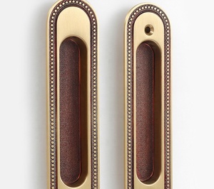 Penjualan Panas Gagang Pintu Geser Tersembunyi Warna Hitam Rose <span class=keywords><strong>Gold</strong></span> Kuningan Antik Perunggu Tembaga untuk Dapur (Sepasang) - Product Image 6