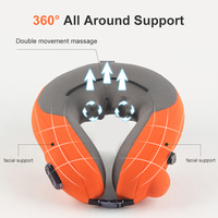 Olyi Coussin de massage électrique pour le cou 3D Shiatsu à pétrissage profond, gonflable, avec lumière rouge chauffante, capuche amovible à boucle, pour le voyage, OEM