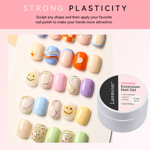 Nude White Clear Jelly <b>Nail</b> <b>Kit</b> with LED Lamp Non Stick Gel Builder for DIY French 3D <b>Nail</b> Art - Product Image 5