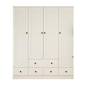 ตู้เสื้อผ้าไม้สไตล์มินิมอล4ประตูขนาดกว้างขวางสำหรับห้องนั่งเล่น Armario de Madera พร้อมแท่งแขวนสำหรับห้องนอน - Product Image 6