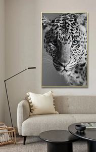 Pintura en lienzo de <span class=keywords><strong>pantera</strong></span> leopardo blanco y negro Animales <span class=keywords><strong>Pantera</strong></span> e impresiones Arte de pared - Product Image 2