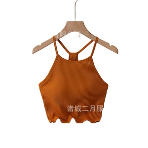 Colete De Verão De Fábrica Com Peito Pad Algodão Básico Tanque De Colheita Em Branco Tops Mulheres - Product Image 5