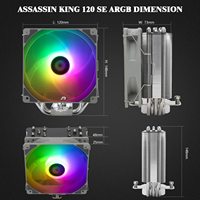 Refroidisseur d'air pour processeur Thermalright Assassin King 120 SE blanc ARGB haute performance avec 5 caloducs, dissipateur thermique en cuivre, ventilateur en aluminium pour ordinateur