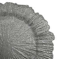 Assiettes de présentation de luxe en plastique PS durable, or et argent, à motif personnalisé, pour service de poisson, hôtels et fêtes, Marque WOJU