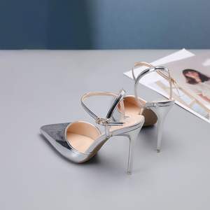 Sandales à bout fin taille unique Baotou pour femmes, sandales à talons hauts à bout pointu pour femmes, printemps été - Product Image 3