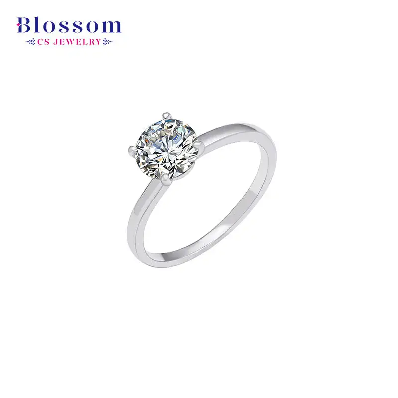 Exclusive Design Factory Price Engagement Ring Women Silver Custom Moissanite Ring