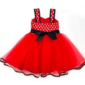 New arrival kids clothes white polka dot baby party off should red tulle dresses girls