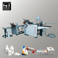 Machine de pliage de papier pharmaceutique industrielle entièrement automatique à grande vitesse avec impression d'inserts et de dépliants médicaux, triple équipement