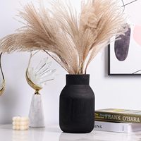 Vas Kayu Besar Bergaya Rustic Hitam untuk Dekorasi Rumah, Vas Bunga Tinggi Vintage untuk Lantai, Dekorasi Rumah Gaya Farmhouse