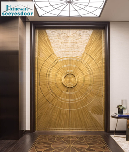 Portes <span class=keywords><strong>d</strong></span>'entrée en aluminium de qualité supérieure Seeyesdoor, double sécurité, pour villa - Product Image 2
