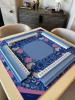 Tuiles de Mahjong en Acrylique Style Broderie Chinoise, Motif Pavillon Floral, Bouddha Rieur, Jeu Traditionnel Oriental pour Cadeau Festif