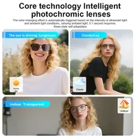 Lunettes intelligentes de traduction IA avec verres à changement de couleur automatique pour musique Bluetooth et appels mains libres en voyage