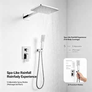 Système de <span class=keywords><strong>douche</strong></span> cascade personnalisé en chrome poli, mitigeur de <span class=keywords><strong>douche</strong></span> encastré pour salle de bain, douches de salle de bain - Product Image 5