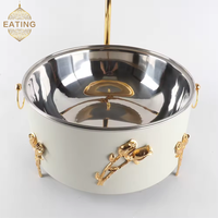 2025 Design Original chauffe-aliments conteneur chauffage par le bas luxe hôtel Restaurant utilisation famille rassemblement ensemble 6L Hot Pot ensembles