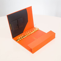 Porte-documents de luxe en lin avec mécanisme de reliure métallique pour présentations professionnelles