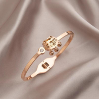Bracelet papillon givré en acier inoxydable de style japonais et coréen pour femmes, plaqué or rose, accessoire de mode