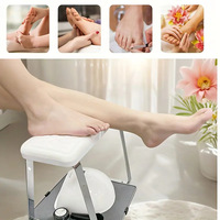 Repose-pieds mobile pour pédicure, design stable en hauteur, coussin doux, base antidérapante, idéal pour la manucure et les soins des pieds