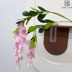 Fleur artificielle de glycine, branche unique, violet rose blanc, plastique souple, haute simulation, décoration de mariage - Product Image 5