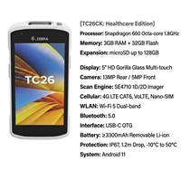 Zebra TC26 Healthcare Android 11, Escáner de Códigos de Barras 1D 2D SE4710, Terminal Portátil Resistente para Hospitales y Farmacias, 5 Pulgadas, en Stock
