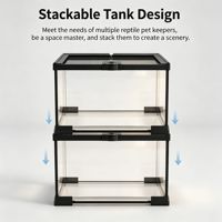 Terrarium en verre pour reptiles, vivarium, boîte d'élevage, verre ultra-transparent, écologique, durable, pour crabe ermite, gecko, lézard, serpent