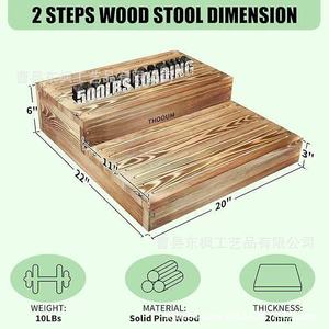 Wooden Step <b>Stool</b> Double Layer Solid Wood For Home Bathroom <b>Bedroom</b> Child Height Increasing Foot Pedal Durable - Product Image 4