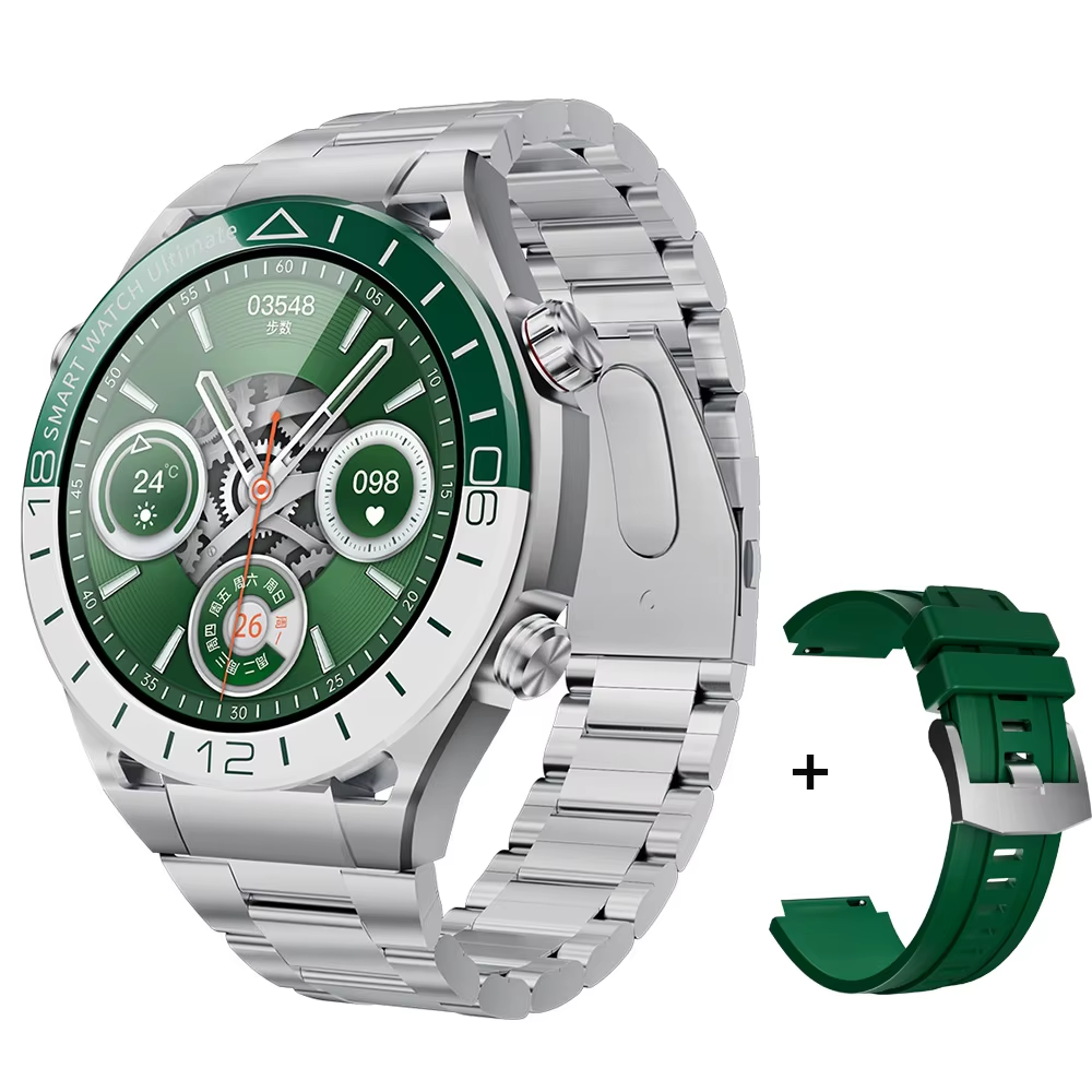 Acciaio Argento + Silicone Verde
