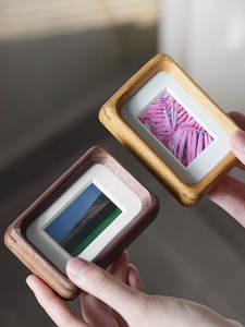 미니 소형 테이블 사진 액자 둥근 모서리 맞춤 제작 원목 4인치 어린이 DIY 아기 3인치 사진 인쇄 - Product Image 3