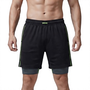 Pantalones Cortos Deportivos 2 en 1 Ligeros de Cintura Media, Transpirables, Antiencogimiento, Doble Capa de Compresión, Movimiento Libre, Ajuste Cómodo para Hombre - Product Image 1