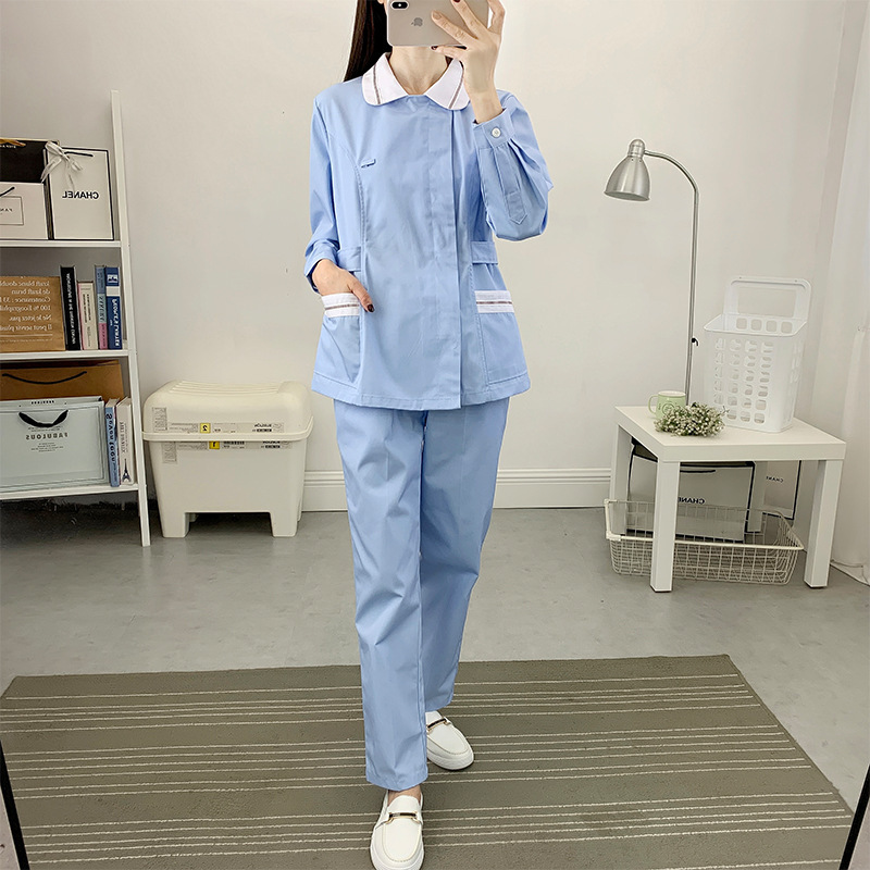 Light blue long-sleeved suit