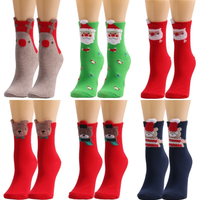 Chaussettes en coton personnalisées de Noël en gros, thème Père Noël, sapin de Noël, renne, chaussettes amusantes, originales, mignonnes, unisexes