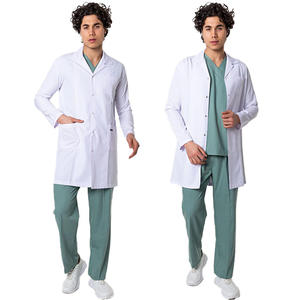 Entrega rápida, bata de laboratorio de sarga blanca, bata de médico y bata quirúrgica, conjuntos de uniformes de hospital hechos en China para dentista - Product Image 6