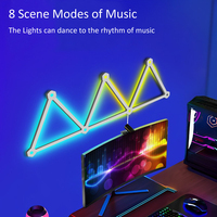 Lampes LED d'ambiance RGB à assembler soi-même, lampe murale intelligente pour la maison, alimentée par USB, noire/blanche, pour salle de jeu, chambre à coucher, synchronisation musicale, contrôle par application WiFi