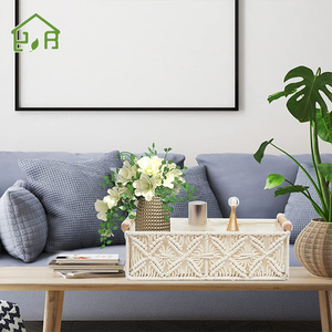 Tùy Chỉnh Dày Dệt Bông Sợi Dây Thừng Lưu Trữ Giỏ Tay Cầm Bằng Gỗ Hình Chữ Nhật Hiện Đại Gấp Thiết Kế Bền Quần Áo Lưu Trữ - Product Image 6