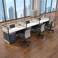 Poste de travail de bureau individuel moderne en bois avec cloison de séparation pour employés, ensemble de mobilier de bureau en gros