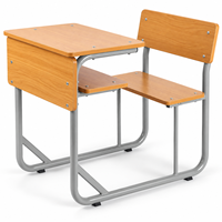 Ensemble de bureau et chaise scolaire individuels avec étagère de rangement et structure stable pour les écoles internationales