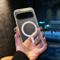 Étui de téléphone transparent magnétique brillant en TPU PC pour Google Pixel, résistant aux chocs et aux chutes
