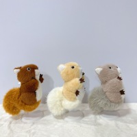 Porte-clés en peluche écureuil à grande queue mignon, jouet pendentif, petite décoration de sac, poupée porte-clés