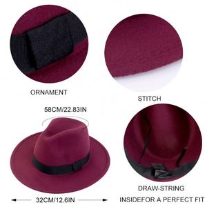 Wholesale Unisex Wide Brim Top <b>Hat</b> Classic Dress Party Daily Wear Formal <b>Hats</b> Four Seasons Adults - Product Image 4