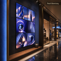 Mur vidéo LCD IPS 49 pouces à prix abordable, cadre ultra-fin 3,5 mm, luminosité 700 cd/m², compatible CMS tiers, pour affichage publicitaire en assemblage
