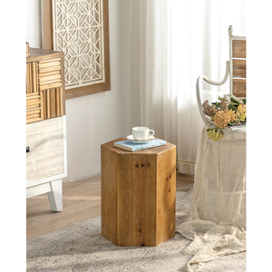 Nuovo Design giapponese Vintage tavolino antico esagono in legno tavolino da salotto - Product Image 6