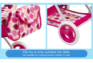 Cochecito de Juguete para Muñecas Fei Li, Éxito de Ventas, con Bolsa, Mango Ajustable y Cesta de Almacenamiento para Niños, Juguete de Simulación - Product Image 4
