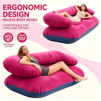 Nouveau canapé-lit double gonflable - Design moderne et minimaliste, portable, en PVC floqué, pour intérieur et extérieur, multi-usages
