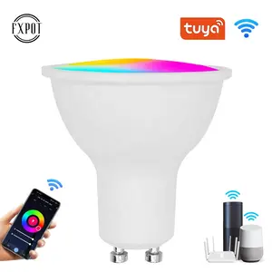 FXPOT Smart Led Light RGB CCT Adjustable Aluminum GU10 GU5.3 5W Wifi Smart Spotlight Bulb