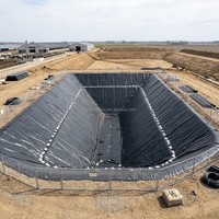 Géomembrane HDPE noire lisse de 61 ans de vie utile, 0,2-2,5 mm, en polyéthylène haute densité, pour bassin agricole, prix usine
