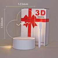 Lampe de nuit 3D en acrylique avec LED, alimentation USB Type-C, design moderne, lumière colorée à intensité variable